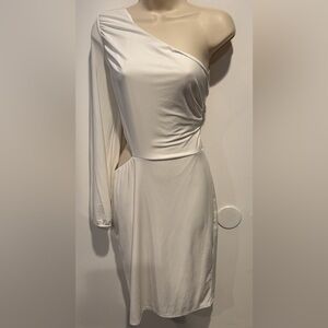 Chic One-Shoulder White Dress